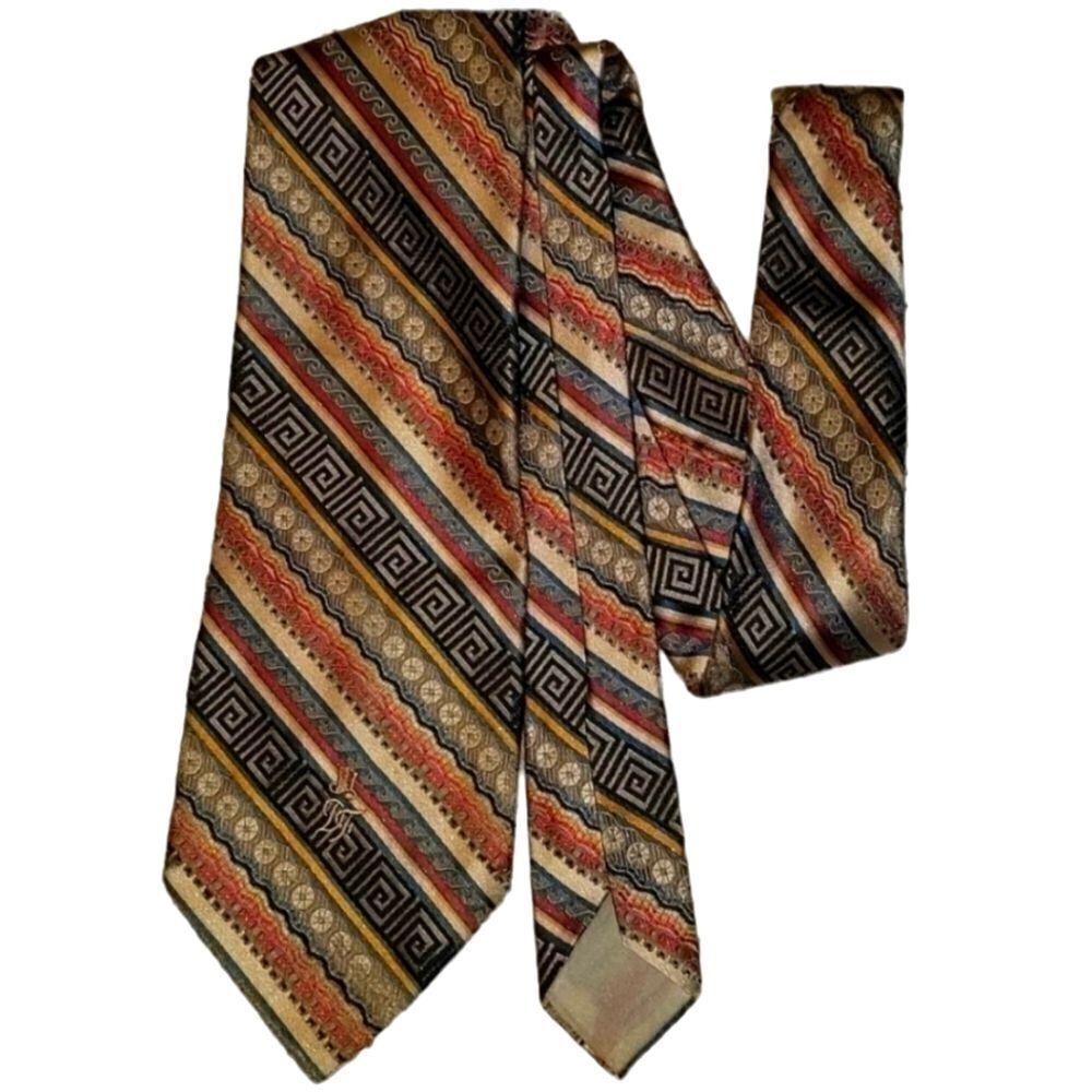 Vintage mens Dominique France‎ multi color striped tie